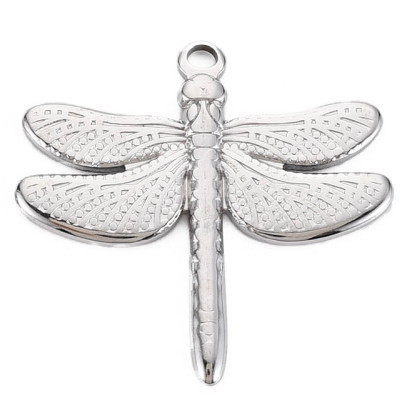 Nemesacél medál / fityegő - 12x8x1mm-es szitakötő