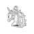 Nemesacél medál / fityegő - 22x16x2mm-es unikornis fej