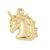 Nemesacél medál / fityegő - 22x16x2mm-es 18k aranyozott unikornis fej