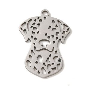 Nemesacél medál / fityegő - 24,5x12x1mm-es dalmata kutya