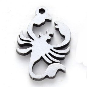 Nemesacél medál / fityegő - 16,5x11x1mm-es skorpió