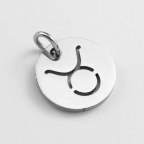   Nemesacél medál / fityegő - 12x1mm-es csillagjegy / horoszkóp - bika