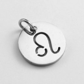   Nemesacél medál / fityegő - 12x1mm-es csillagjegy / horoszkóp - oroszlán