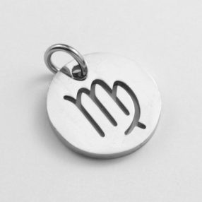   Nemesacél medál / fityegő - 12x1mm-es csillagjegy / horoszkóp - szűz