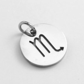   Nemesacél medál / fityegő - 12x1mm-es csillagjegy / horoszkóp - skorpió