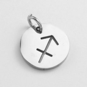   Nemesacél medál / fityegő - 12x1mm-es csillagjegy / horoszkóp - nyilas