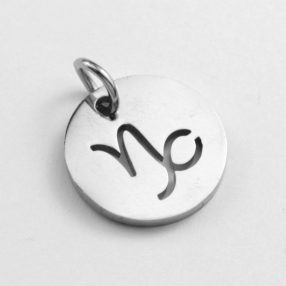   Nemesacél medál / fityegő - 12x1mm-es csillagjegy / horoszkóp - bak