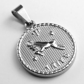   Nemesacél medál - 29x25x3mm-es csillagjegy / horoszkóp - kos