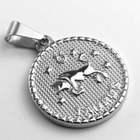   Nemesacél medál - 29x25x3mm-es csillagjegy / horoszkóp - bika