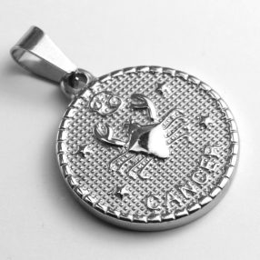   Nemesacél medál - 29x25x3mm-es csillagjegy / horoszkóp - rák