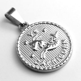   Nemesacél medál - 29x25x3mm-es csillagjegy / horoszkóp - bak