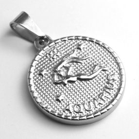   Nemesacél medál - 29x25x3mm-es csillagjegy / horoszkóp - vízöntő