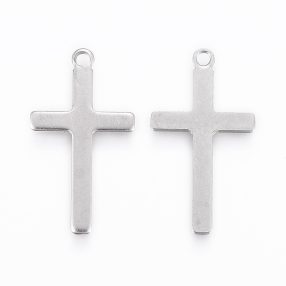 Nemesacél medál / fityegő - 23x12,5x0,8mm-es kereszt