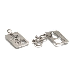 Nemesacél kétrészes medál - 31x21x1,5mm-es kerékpár