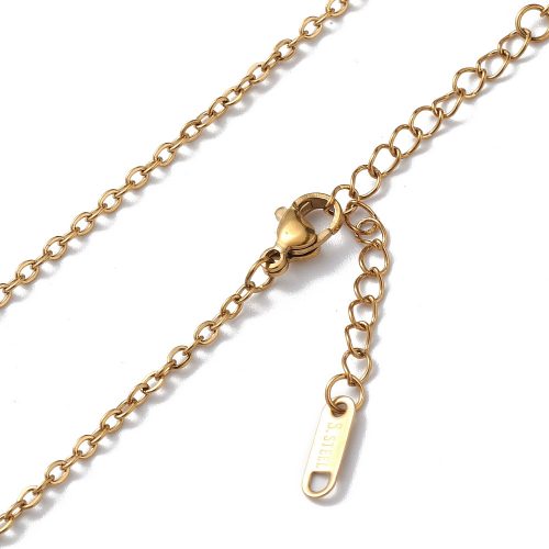 Nemesacél nyaklánc, arany színű - 2mm széles, kb. 40cm hosszú + 5cm lánchosszabbító