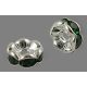 6x3mm-es strasszos köztes rondell ezüst színű foglalatban - emerald