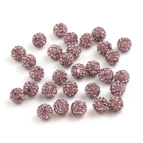 Shamballa gyöngy - 6mm-es - Light Amethyst
