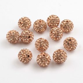 Shamballa gyöngy - 10mm-es - Light Peach