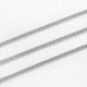 Ródium színű, rézalapú, 2,5mm-es zártszemű fémlánc - /m