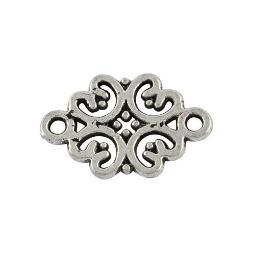 Tibeti stílusú összekötő elem - antik ezüst színű 19x13mm-es