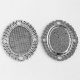 Tibeti stílusú ragasztható fém medál alap - antik ezüst színű 55x46mm-es, 36x27mm-es kabosonhoz