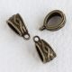 Tibeti stílusú fém medálakasztó - antik bronz színű 7x14mm-es, kb. 6x8mm-es furattal