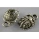 Tibeti stílusú fém medálka / fityegő - antik ezüst színű 15x10mm-es katica