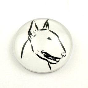   Mintás üveglencse / kaboson (0200) - bullterrier kutya - választható méretben