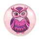 Mintás üveglencse / kaboson (1402) - bagoly - választható méretben