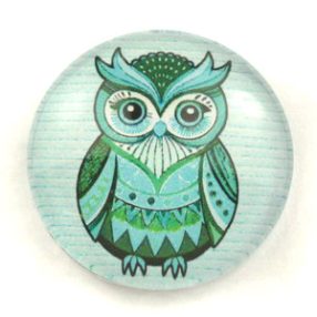   Mintás üveglencse / kaboson (1403) - bagoly - választható méretben