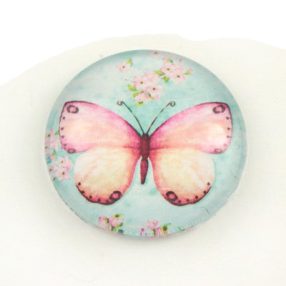   Mintás üveglencse / kaboson (2000) - pillangós - választható méretben