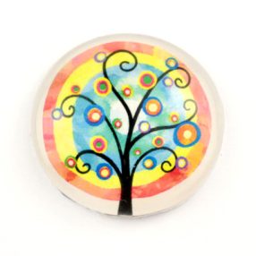   Mintás üveglencse / kaboson (2502) - életfa - választható méretben