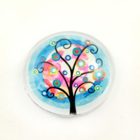   Mintás üveglencse / kaboson (2504) - életfa - választható méretben