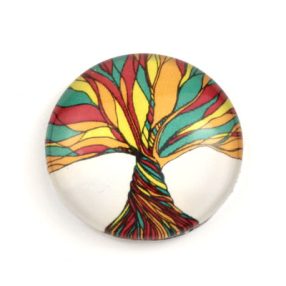   Mintás üveglencse / kaboson (2507) - életfa - választható méretben