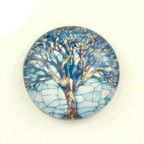   Mintás üveglencse / kaboson (2524) - életfa - választható méretben