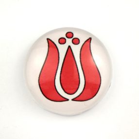   Mintás üveglencse / kaboson (2900) - népies virág, tulipán - választható méretben