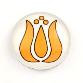   Mintás üveglencse / kaboson (2901) - népies virág, tulipán - választható méretben