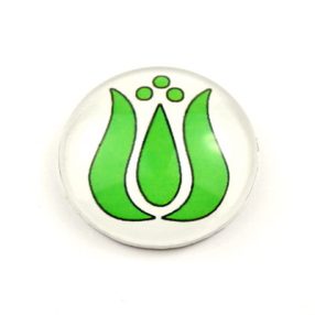   Mintás üveglencse / kaboson (2902) - népies virág, tulipán - választható méretben