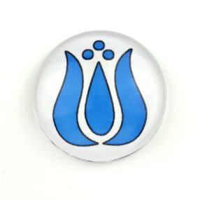   Mintás üveglencse / kaboson (2904) - népies virág, tulipán - választható méretben