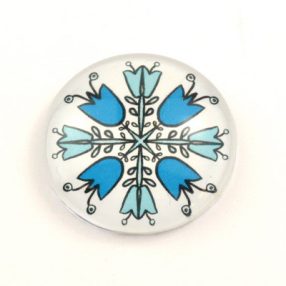   Mintás üveglencse / kaboson (2908) - népies virágok - választható méretben