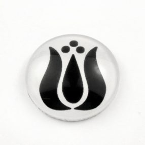   Mintás üveglencse / kaboson (2910) - népies virág, tulipán - választható méretben