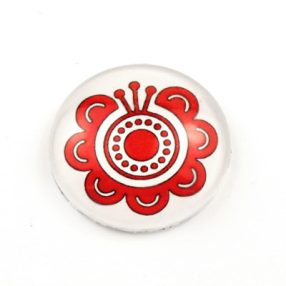   Mintás üveglencse / kaboson (2911) - népies virág - választható méretben