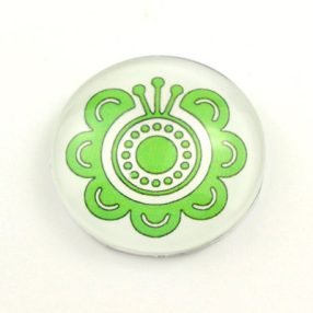   Mintás üveglencse / kaboson (2912) - népies virág - választható méretben