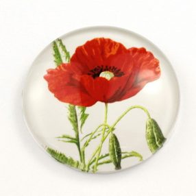   Mintás üveglencse / kaboson (3001) - virágmintás, pipacsos - választható méretben