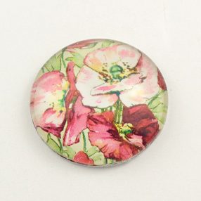   Mintás üveglencse / kaboson (3002) - virágmintás, pipacsos - választható méretben