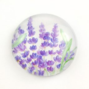   Mintás üveglencse / kaboson (3100) - virágmintás, levendulás - választható méretben