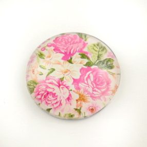   Mintás üveglencse / kaboson (3400) - virágmintás - választható méretben