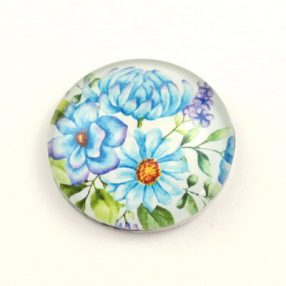   Mintás üveglencse / kaboson (3401) - virágmintás - választható méretben