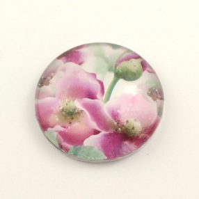   Mintás üveglencse / kaboson (3402) - virágmintás - választható méretben