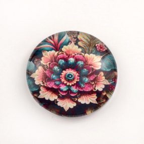   Mintás üveglencse / kaboson (3405) - virágmintás - választható méretben